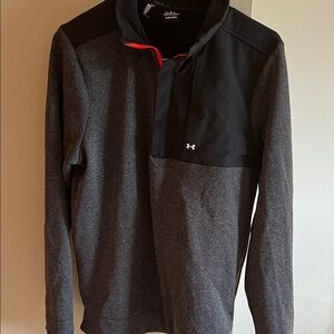 Under Armour Men's Black and Gray Quarterzip